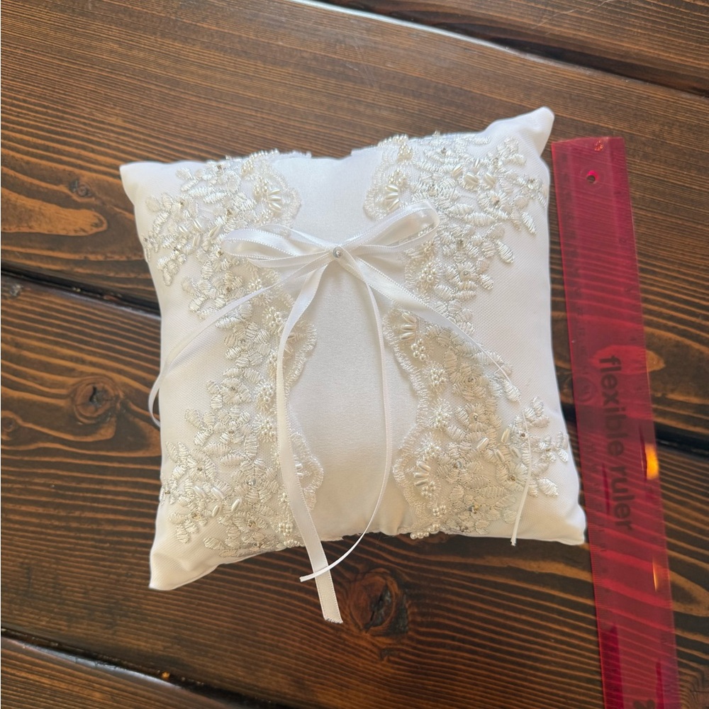 Hobby Lobby Ring Barer Pillow with Lace and Ribbon
